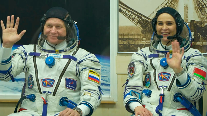 В Москве торжественно встретили экипаж 21-й экспедиции на МКС