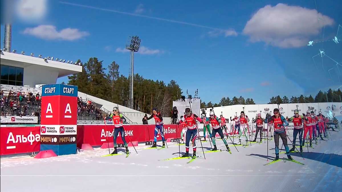 «Беларусь-1» завоевала серебро смешанной эстафеты Чемпионата России по биатлону
