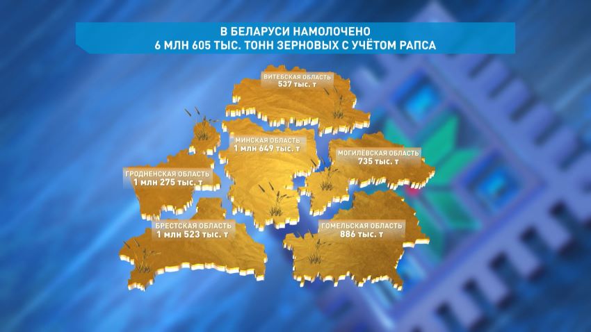 Белорусские аграрии намолотили более 6,6 млн тонн зерна с учетом рапса