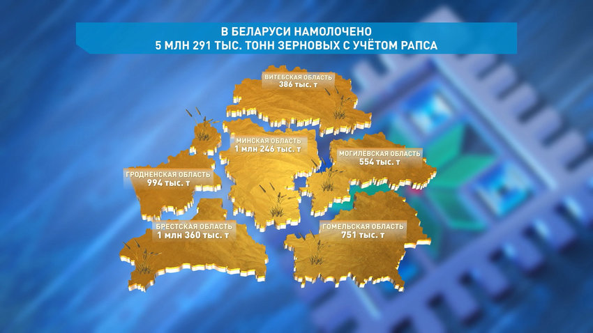 Беларусские аграрии намолотили более 5 млн тонн зерна