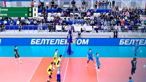 «Шахтер» переиграл «Столицу» в первом матче финала чемпионата Беларуси по волейболу