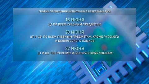 Регистрация абитуриентов для прохождения ЦТ в резервные дни завершается 11 июня
