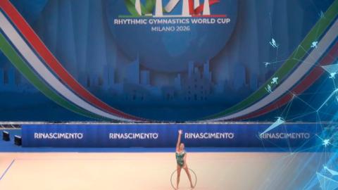 Алина Горносько вышла в финал с обручем на этапе Кубка мира в Милане